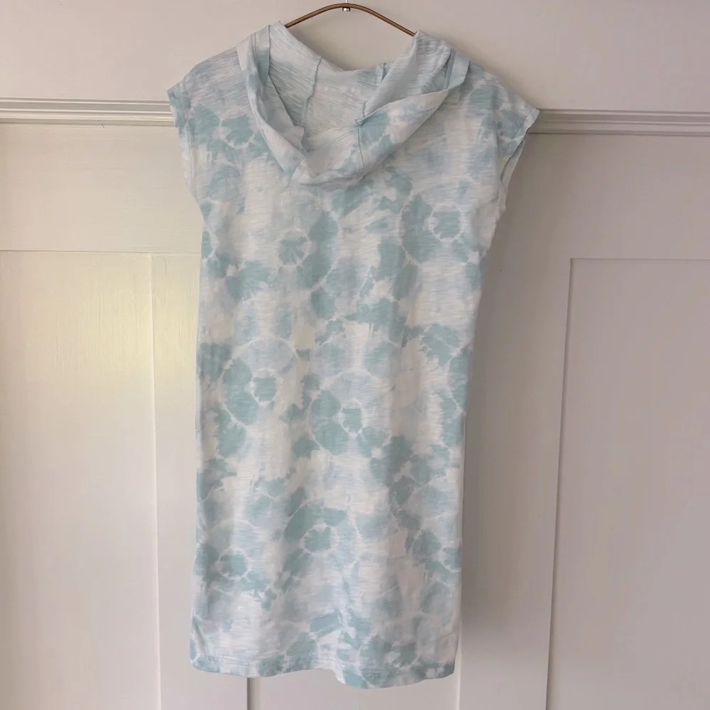 OLD NAVY Girls XL Swim Coverup - Hooded Jersey Aqua Blue Tie Dye - Picture 3 of 7